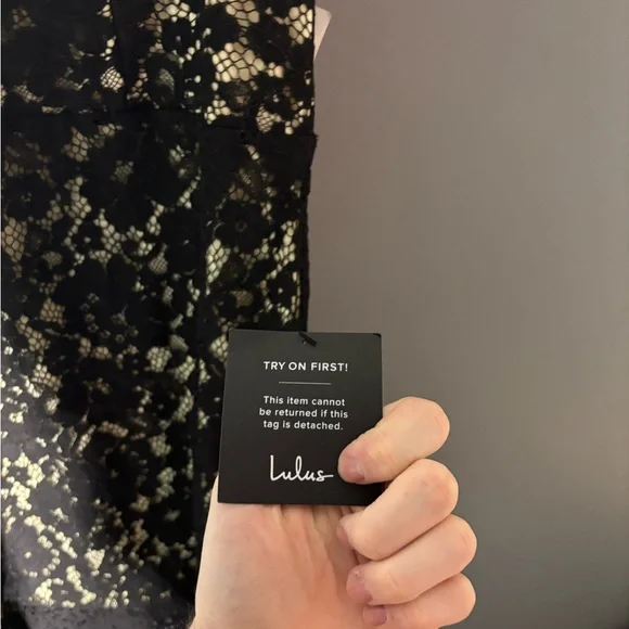 Lulus Keep It Social Black Lace Bodycon Mini Dress Size Medium - Picture 5 of 7